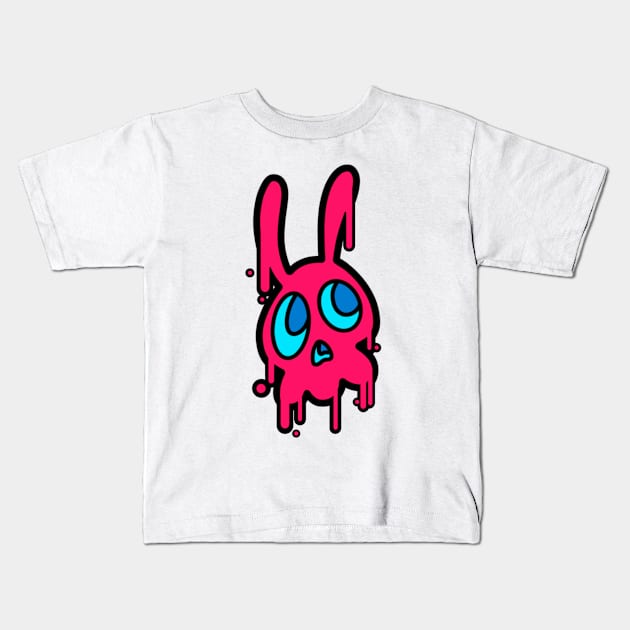 Graffiti Bunny Skull Kids T-Shirt by ArtOfAidenSalazar